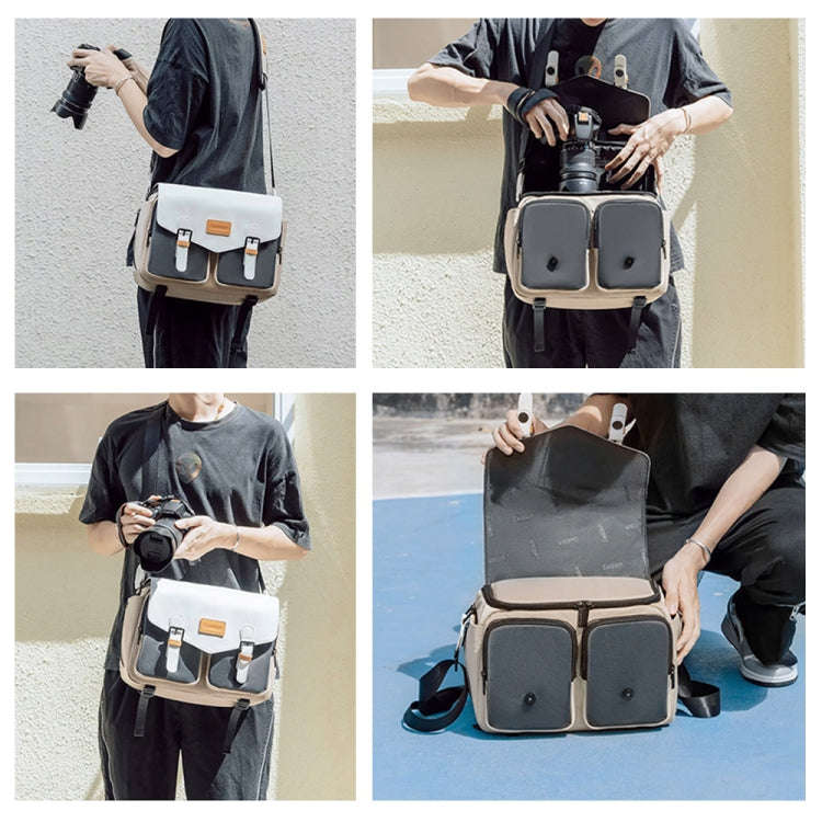Cwatcun D99 Contrast Color Single Shoulder Camera Bag Outdoor Camera Bag Professional Crossbody H...