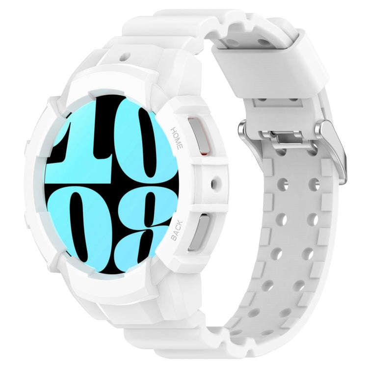 For Samsung Galaxy Watch 6 40mm Armor Silicone Watch Band + Watch Case Set(White)