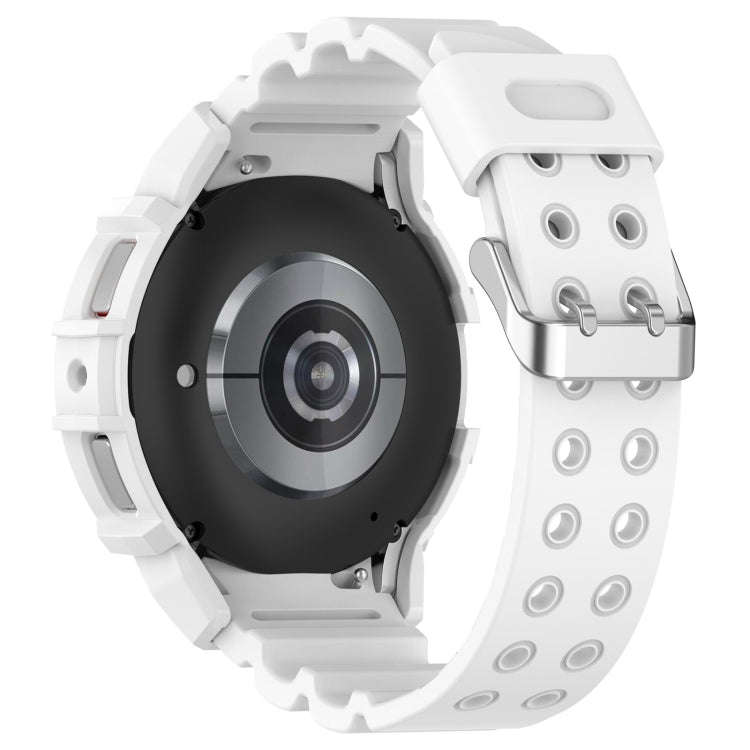 For Samsung Galaxy Watch 6 40mm Armor Silicone Watch Band + Watch Case Set(White)