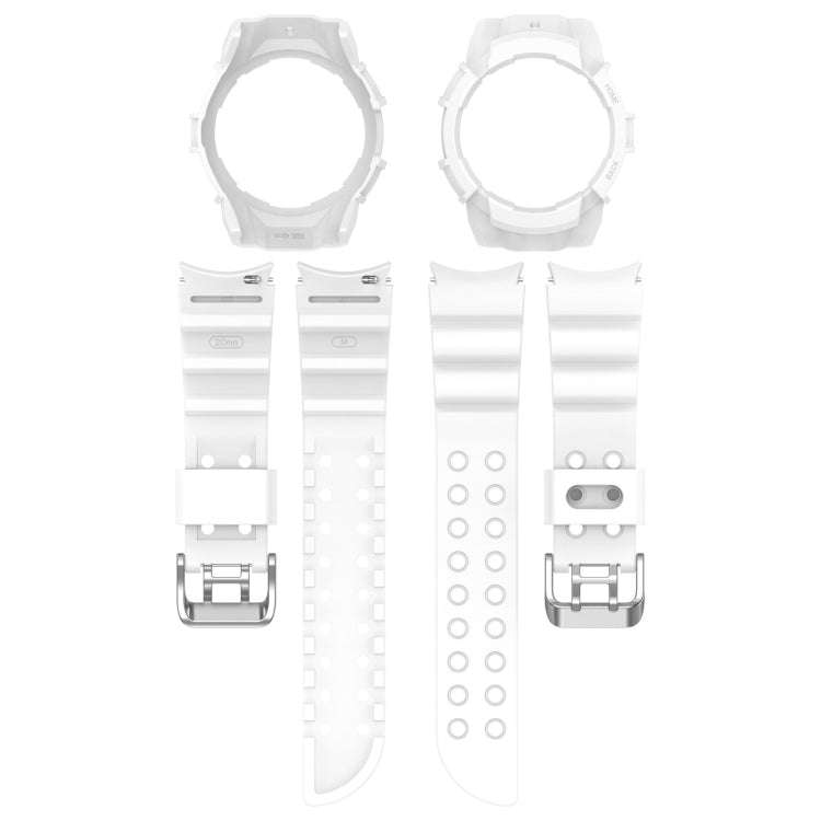 For Samsung Galaxy Watch 6 40mm Armor Silicone Watch Band + Watch Case Set(White)