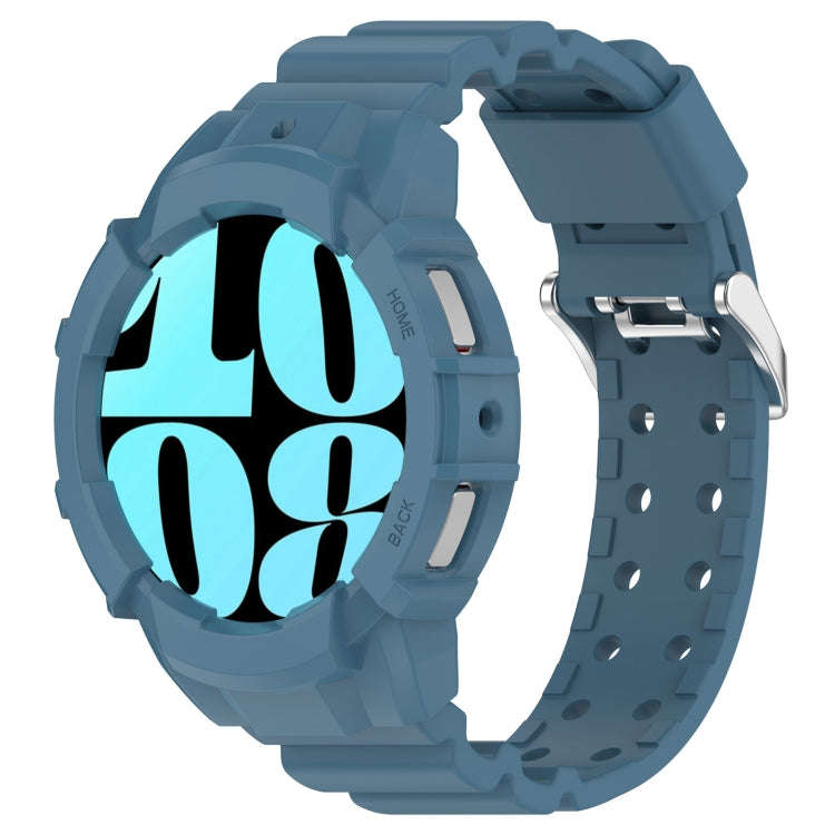 For Samsung Galaxy Watch 6 40mm Armor Silicone Watch Band + Watch Case Set(Blue)