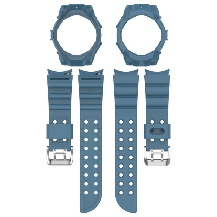 For Samsung Galaxy Watch 6 40mm Armor Silicone Watch Band + Watch Case Set(Blue)