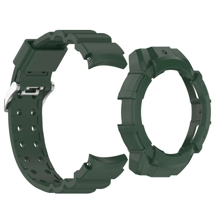 For Samsung Galaxy Watch 6 40mm Armor Silicone Watch Band + Watch Case Set(Green)