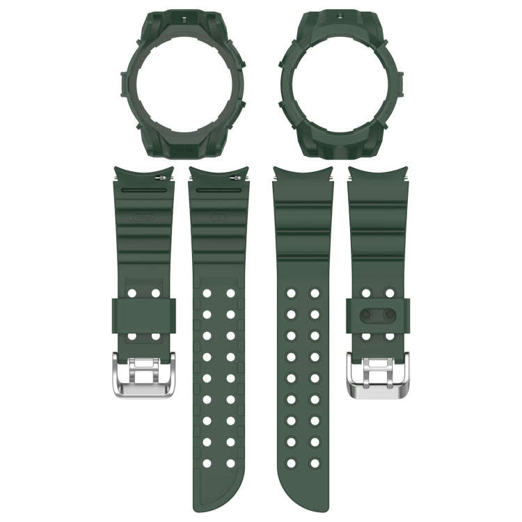 For Samsung Galaxy Watch 6 40mm Armor Silicone Watch Band + Watch Case Set(Green)
