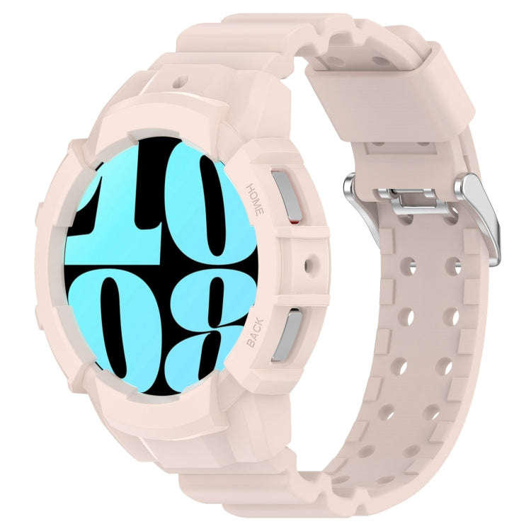 For Samsung Galaxy Watch 6 40mm Armor Silicone Watch Band + Watch Case Set(Pink)