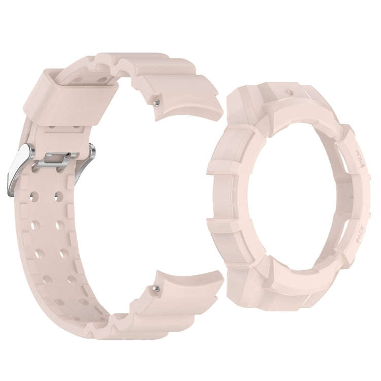 For Samsung Galaxy Watch 6 40mm Armor Silicone Watch Band + Watch Case Set(Pink)