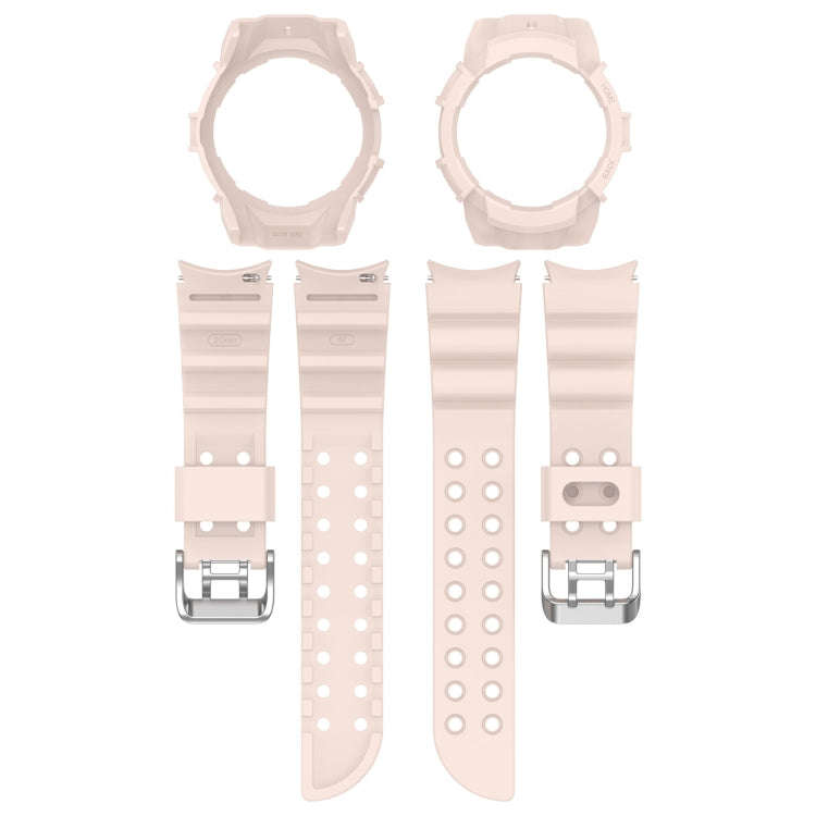 For Samsung Galaxy Watch 6 40mm Armor Silicone Watch Band + Watch Case Set(Pink)