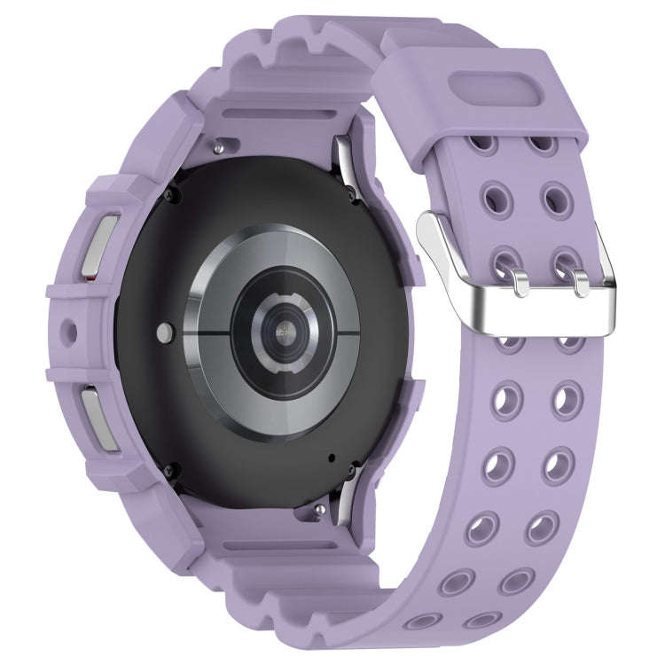 For Samsung Galaxy Watch 6 40mm Armor Silicone Watch Band + Watch Case Set(Purple)