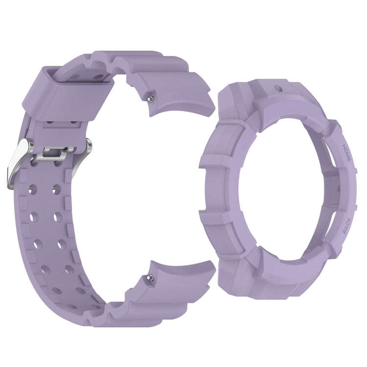 For Samsung Galaxy Watch 6 40mm Armor Silicone Watch Band + Watch Case Set(Purple)