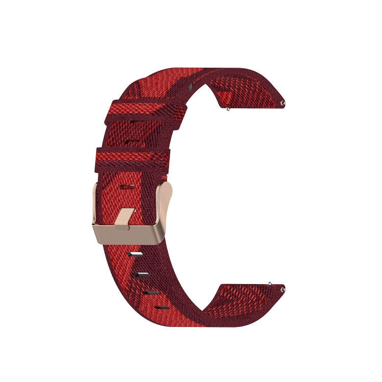20mm Universal Stripe Weave Nylon Watch Band(Red)