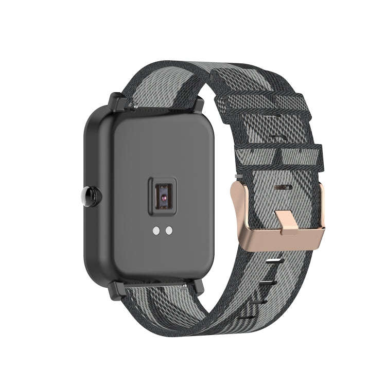 20mm Universal Stripe Weave Nylon Watch Band(Grey)