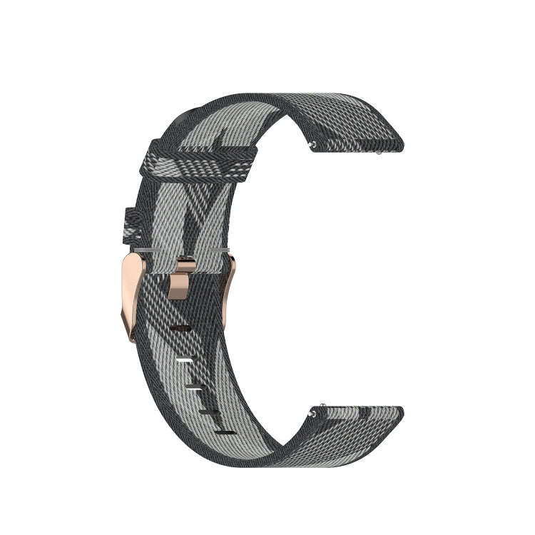 20mm Universal Stripe Weave Nylon Watch Band(Grey)