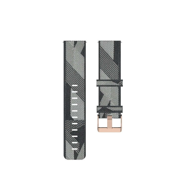 20mm Universal Stripe Weave Nylon Watch Band(Grey)