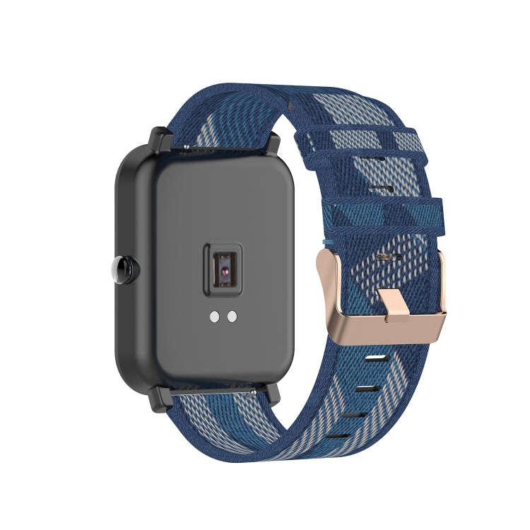 20mm Universal Stripe Weave Nylon Watch Band(Blue)