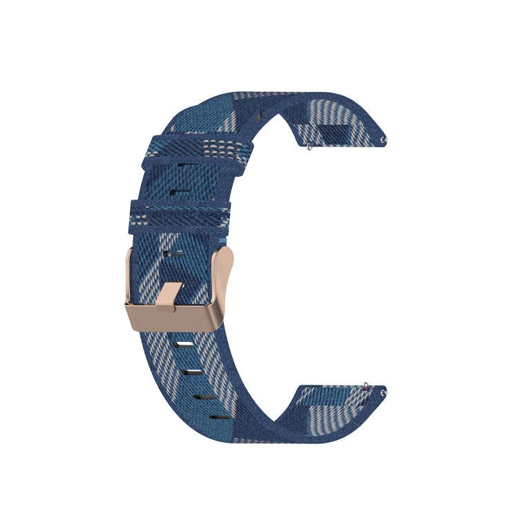 20mm Universal Stripe Weave Nylon Watch Band(Blue)