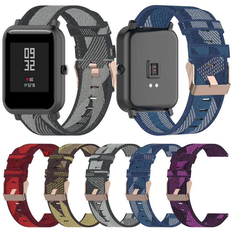 20mm Universal Stripe Weave Nylon Watch Band(Blue)
