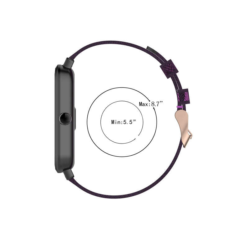 20mm Universal Stripe Weave Nylon Watch Band(Purple)