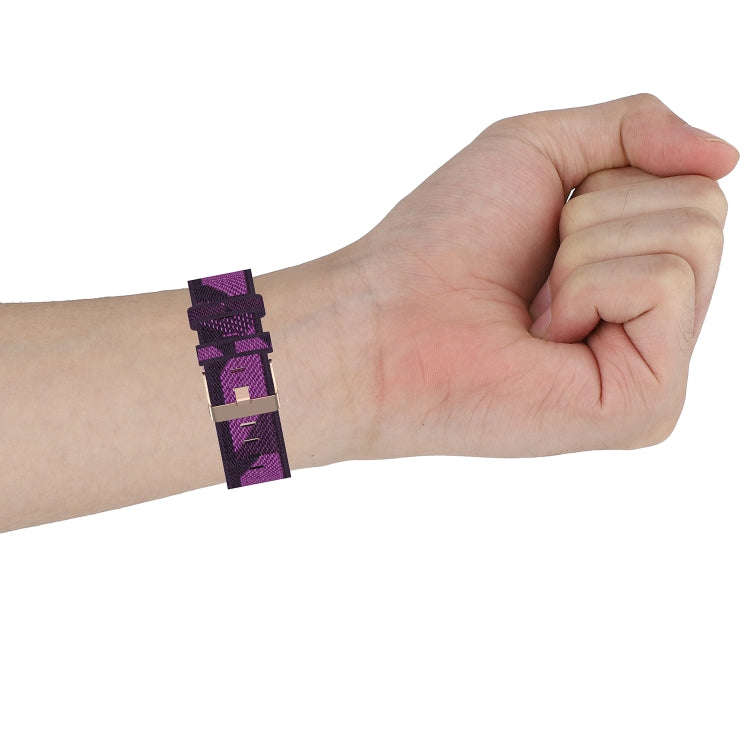 20mm Universal Stripe Weave Nylon Watch Band(Red)