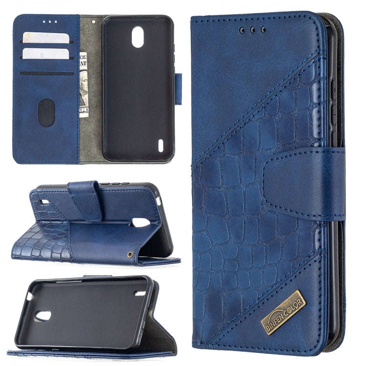 For Nokia 1.3 Matching Color Crocodile Texture Horizontal Flip PU Leather Case with Wallet & Hold...