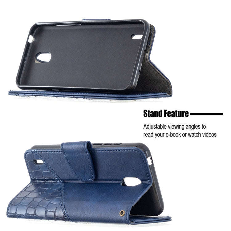 For Nokia 1.3 Matching Color Crocodile Texture Horizontal Flip PU Leather Case with Wallet & Hold...