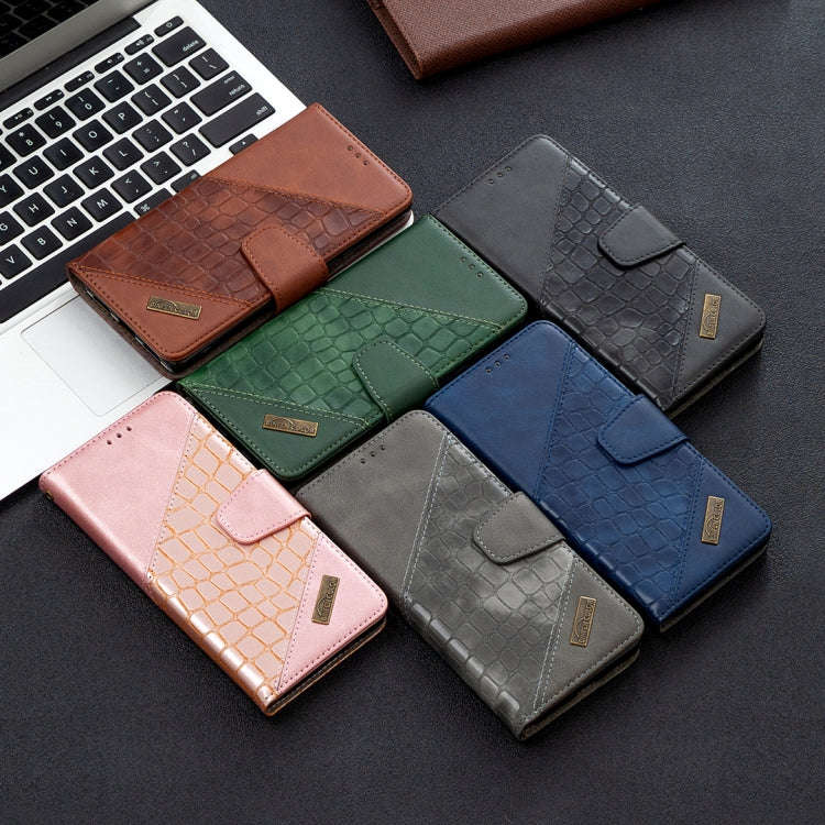 For Nokia 1.3 Matching Color Crocodile Texture Horizontal Flip PU Leather Case with Wallet & Hold...