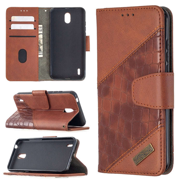 For Nokia 1.3 Matching Color Crocodile Texture Horizontal Flip PU Leather Case with Wallet & Hold...