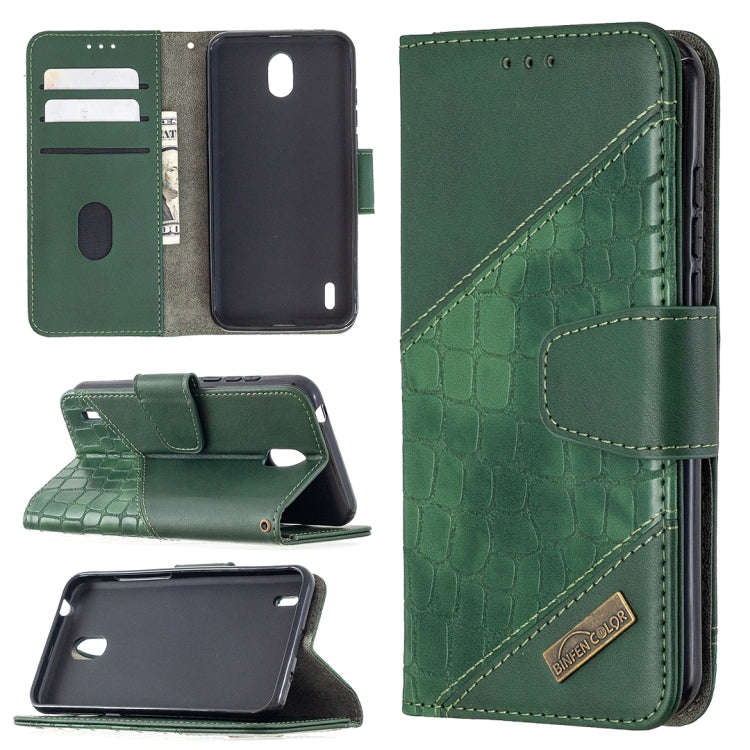 For Nokia 1.3 Matching Color Crocodile Texture Horizontal Flip PU Leather Case with Wallet & Hold...