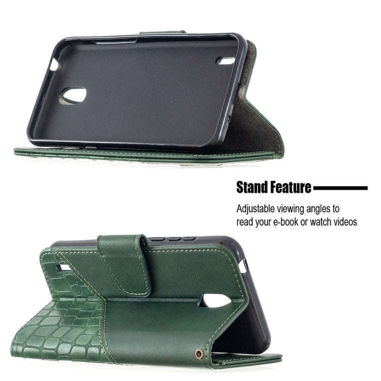 For Nokia 1.3 Matching Color Crocodile Texture Horizontal Flip PU Leather Case with Wallet & Hold...