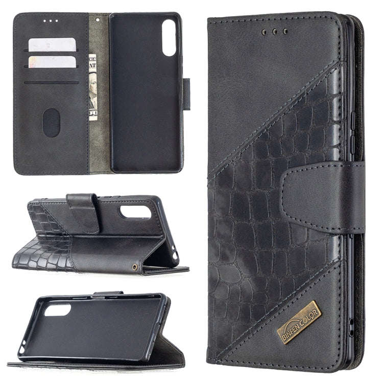 For Sony Xperia L4 Matching Color Crocodile Texture Horizontal Flip PU Leather Case with Wallet &...