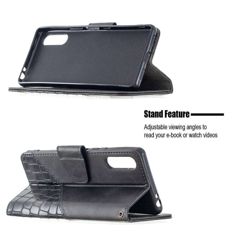 For Sony Xperia L4 Matching Color Crocodile Texture Horizontal Flip PU Leather Case with Wallet &...