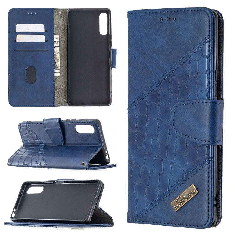 For Sony Xperia L4 Matching Color Crocodile Texture Horizontal Flip PU Leather Case with Wallet &...