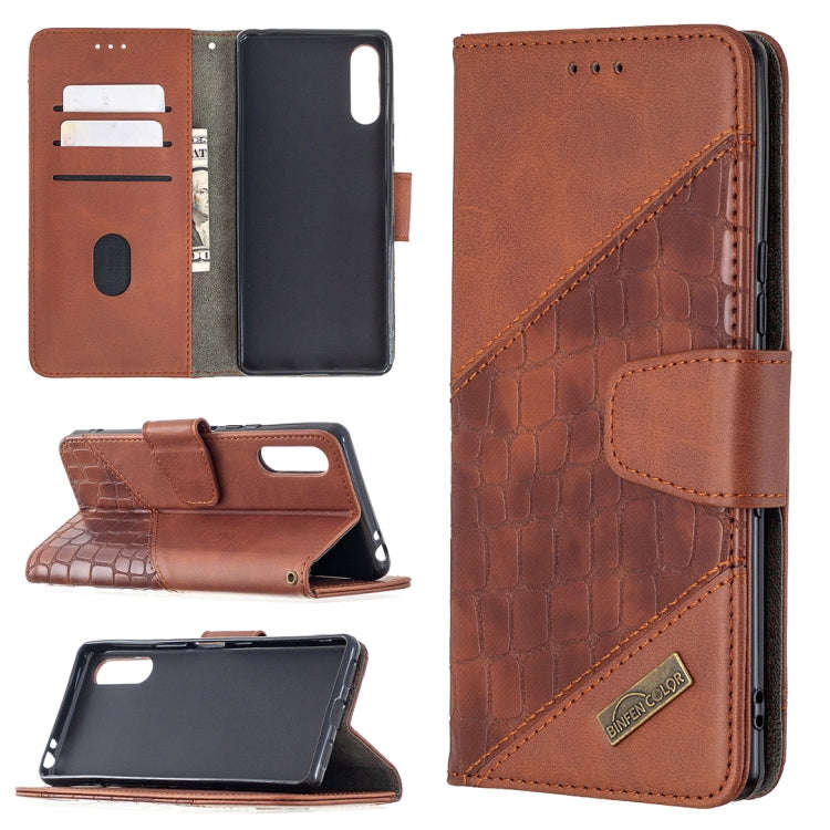 For Sony Xperia L4 Matching Color Crocodile Texture Horizontal Flip PU Leather Case with Wallet &...