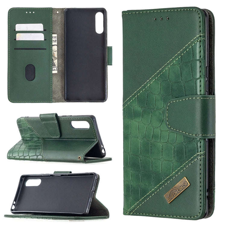 For Sony Xperia L4 Matching Color Crocodile Texture Horizontal Flip PU Leather Case with Wallet &...