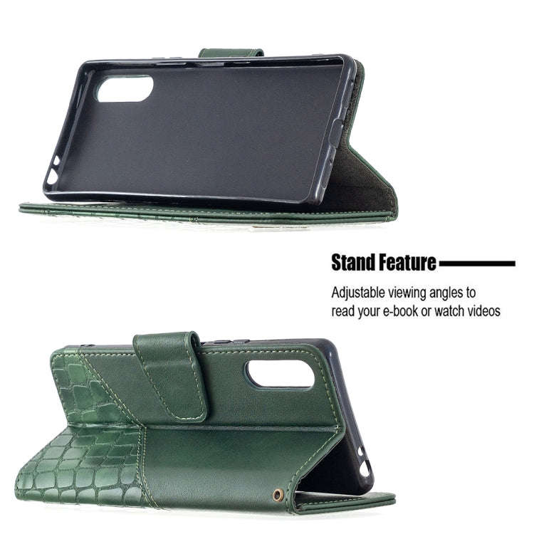 For Sony Xperia L4 Matching Color Crocodile Texture Horizontal Flip PU Leather Case with Wallet &...