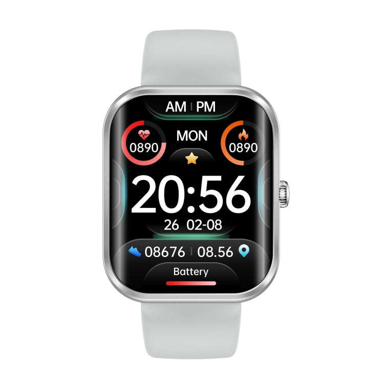 AK58 1.96 inch Screen Bluetooth Smart Watch, Silicone Band, Support Health Monitoring & 100+ Spor...