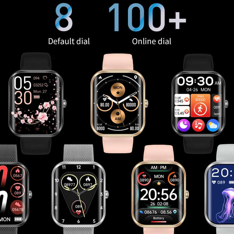 AK58 1.96 inch Screen Bluetooth Smart Watch, Steel Band, Support Health Monitoring & 100+ Sports ...