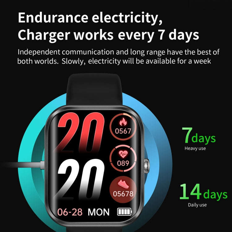 AK58 1.96 inch Screen Bluetooth Smart Watch, Steel Band, Support Health Monitoring & 100+ Sports ...