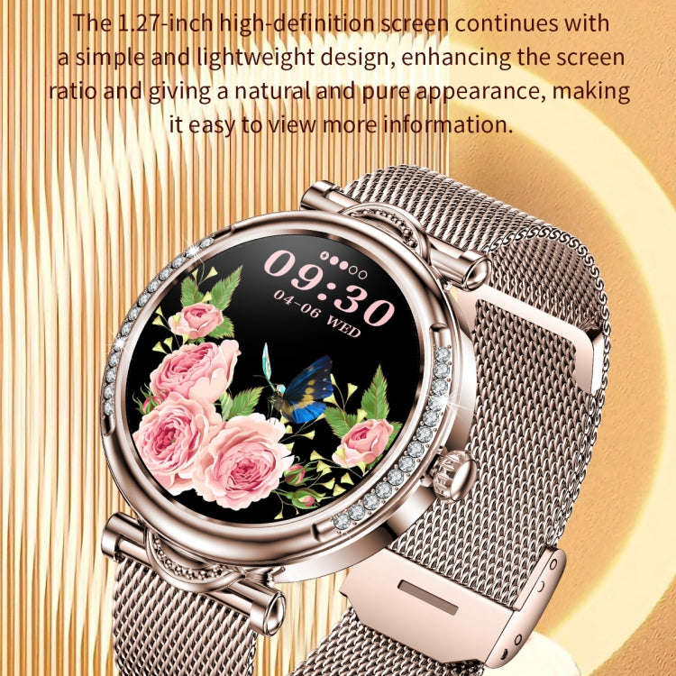CF32 1.27 inch Screen Lady Smart Watch, Silicone Band, Support Female Physiology Monitoring & 100...