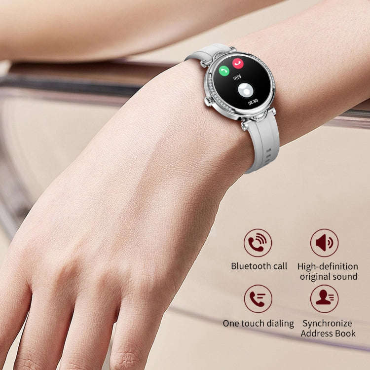 CF32 1.27 inch Screen Lady Smart Watch, Silicone Band, Support Female Physiology Monitoring & 100...