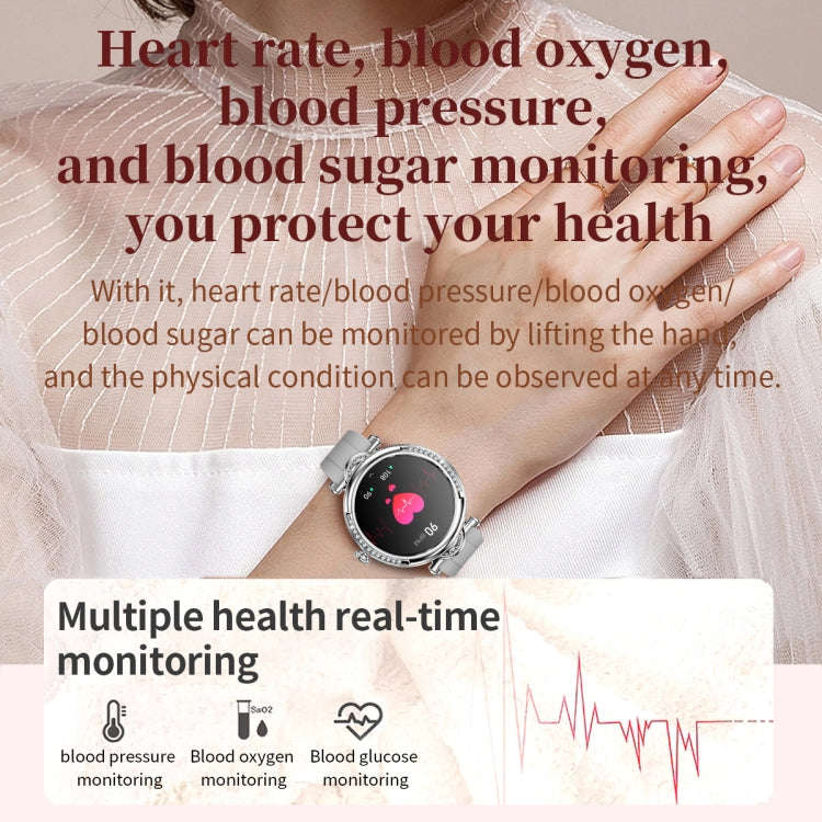 CF32 1.27 inch Screen Lady Smart Watch, Silicone Band, Support Female Physiology Monitoring & 100...