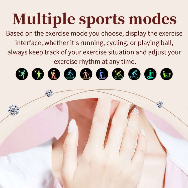 CF32 1.27 inch Screen Lady Smart Watch, Silicone Band, Support Female Physiology Monitoring & 100...