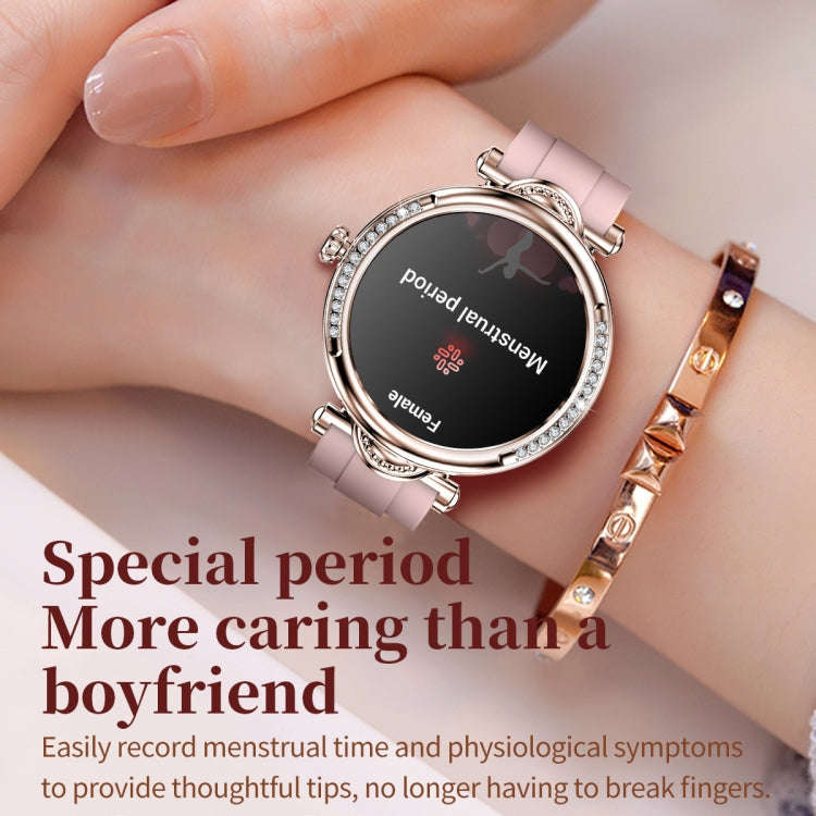 CF32 1.27 inch Screen Lady Smart Watch, Silicone Band, Support Female Physiology Monitoring & 100...