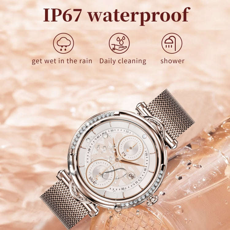 CF32 1.27 inch Screen Lady Smart Watch, Silicone Band, Support Female Physiology Monitoring & 100...