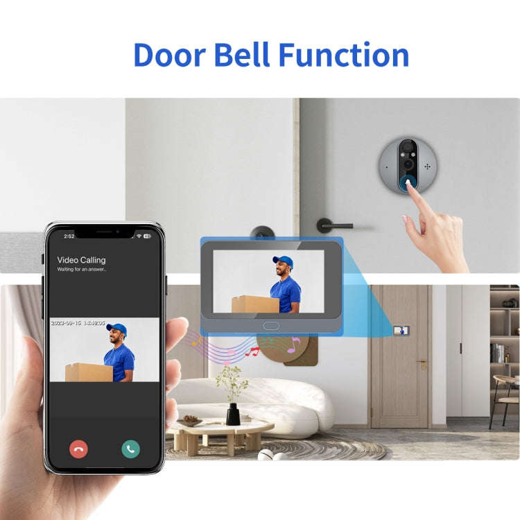 ESCAM C87 1080P 4.3 inch Smart WiFi Digital Door Viewer Supports Wide-Angle PIR & Night Vision & ...