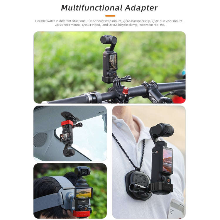 For DJI OSMO Pocket 3 Metal Expansion Bracket Adapter Frame Holder with Screw(Black)