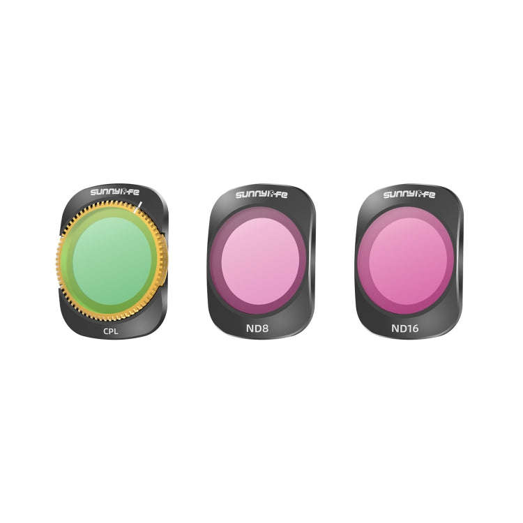 For DJI OSMO Pocket 3 Sunnylife Camera Lens Magnetic Metal Filter, Filter:3 in 1 CPL ND8/16