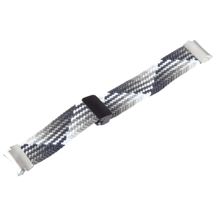 For Samsung Galaxy Watch 6 / 5 / 4 Magnetic Fold Buckle Nylon Woven Watch Band(Colorful Black)