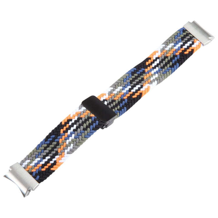 For Samsung Galaxy Watch 6 / 5 / 4 Magnetic Fold Buckle Nylon Woven Watch Band(Colorful Denim)
