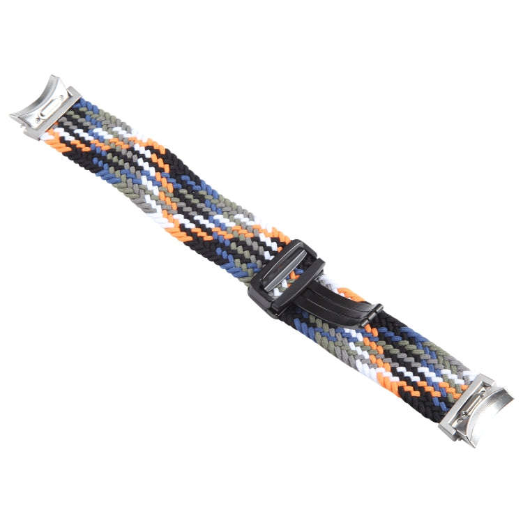 For Samsung Galaxy Watch 6 / 5 / 4 Magnetic Fold Buckle Nylon Woven Watch Band(Colorful Denim)