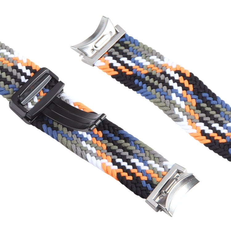 For Samsung Galaxy Watch 6 / 5 / 4 Magnetic Fold Buckle Nylon Woven Watch Band(Colorful Denim)